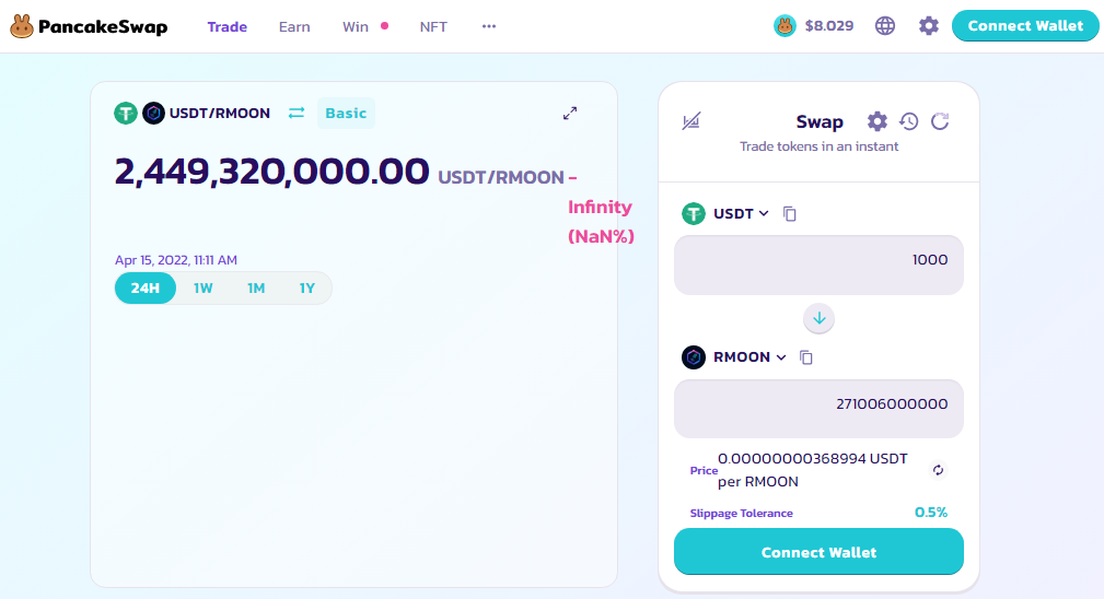 Échanger USDT contre RMOON