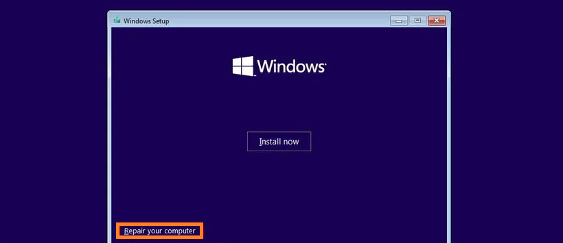 startup problems in Windows 10 by using startup repair