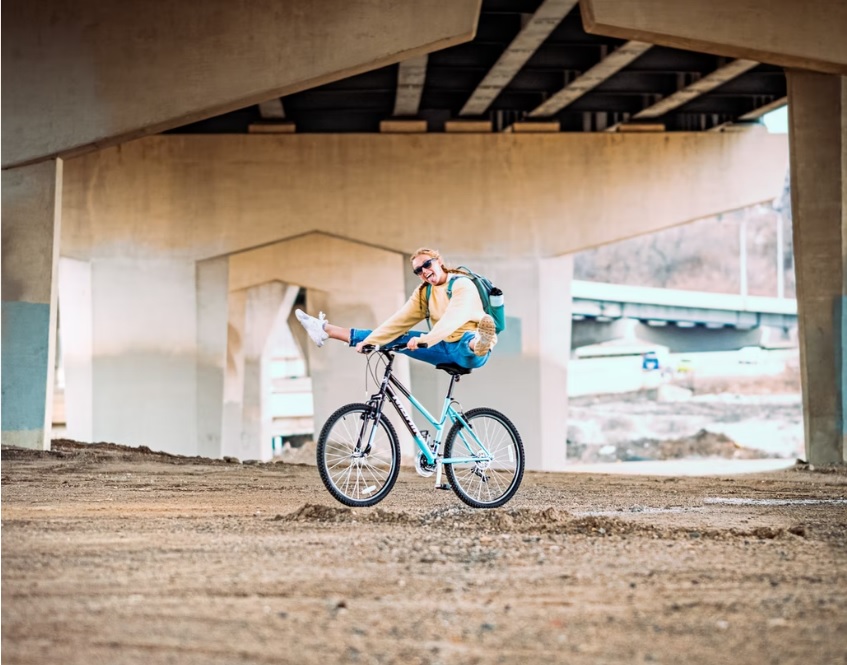 girl on bicycle