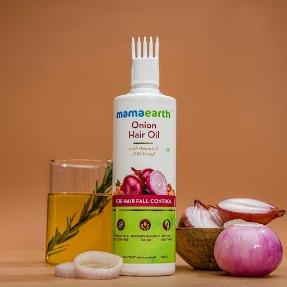 Mamaearth Onion Hair Oil for Hair Regrowth and Hair Fall Control, 250m —  BasicBrowns