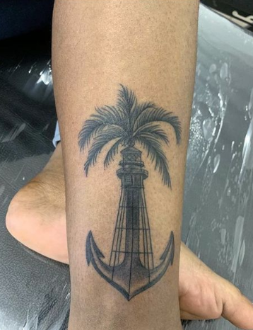 Anchor Palm Tree Tattoos
