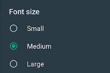 font size