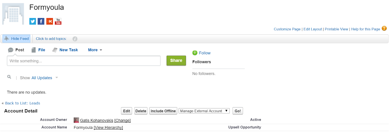 formyoula salesforce followup