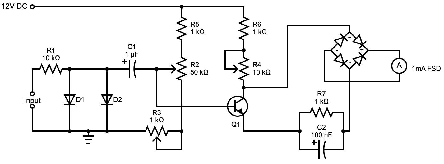 A vehicle tachometer circuit diagram