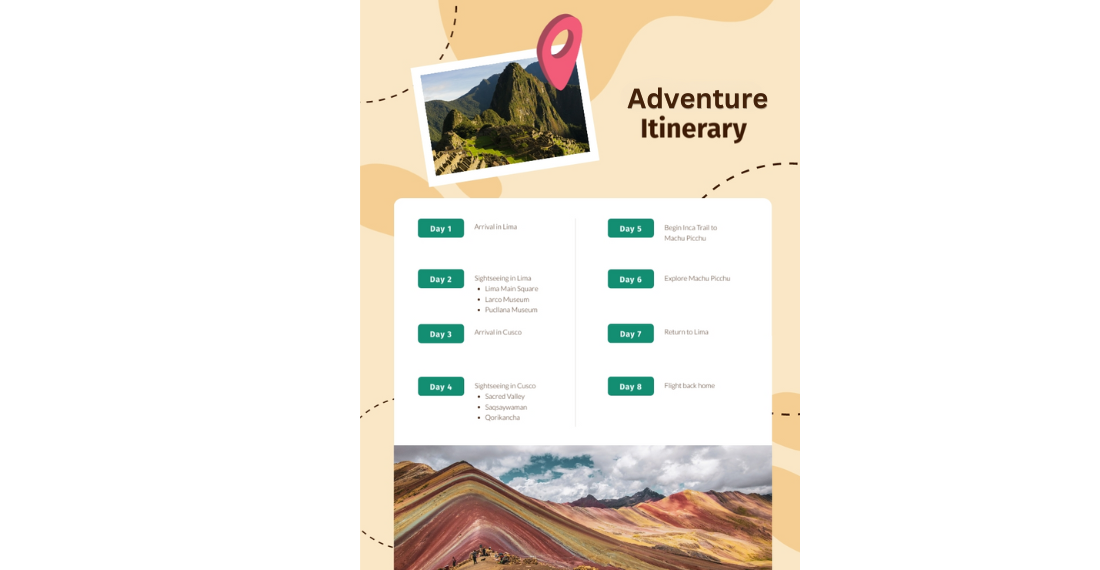 Types of Itinerary| Adventure Itinerary