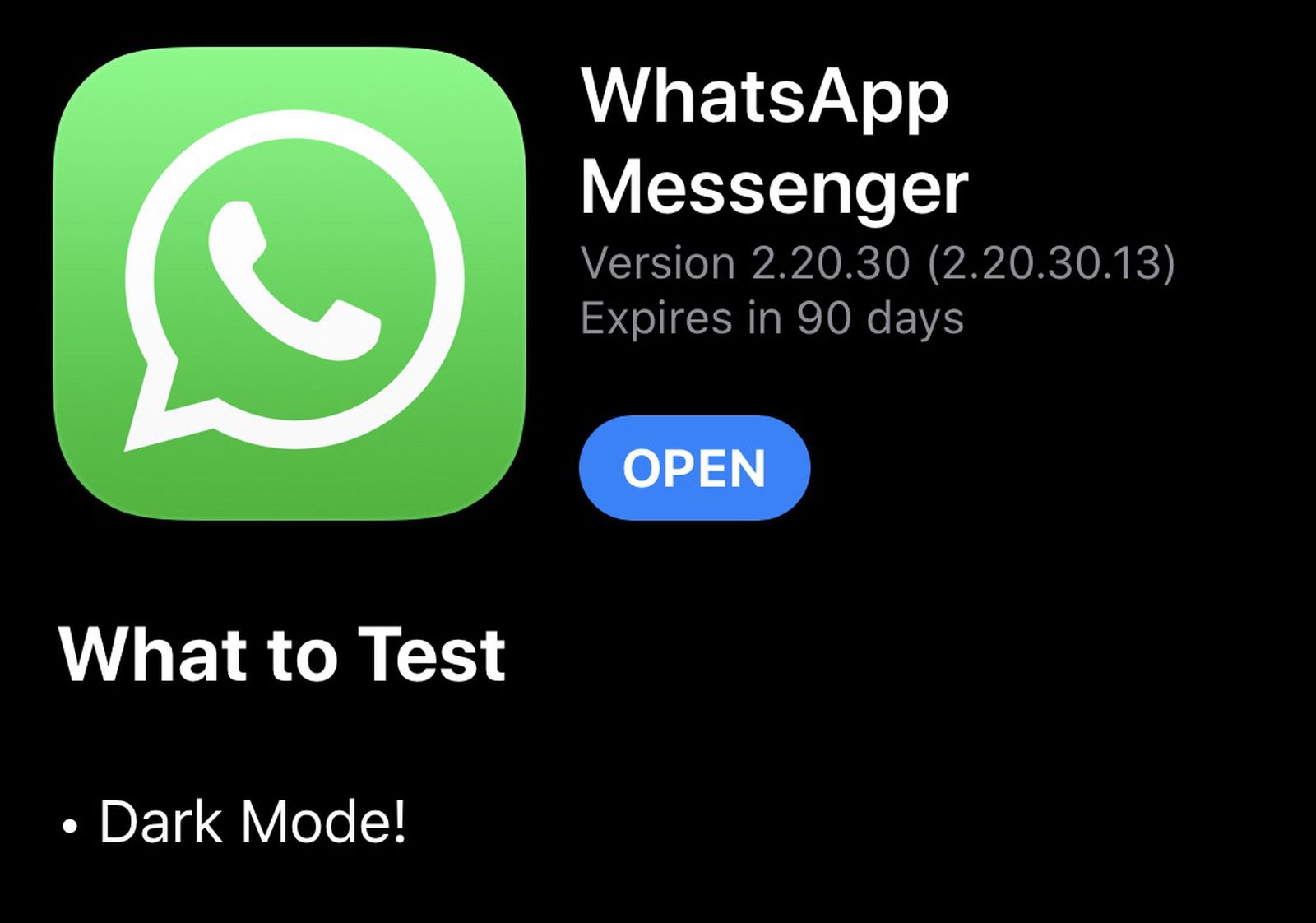 Arriva la beta di WhatsApp dark mode per iPhone 