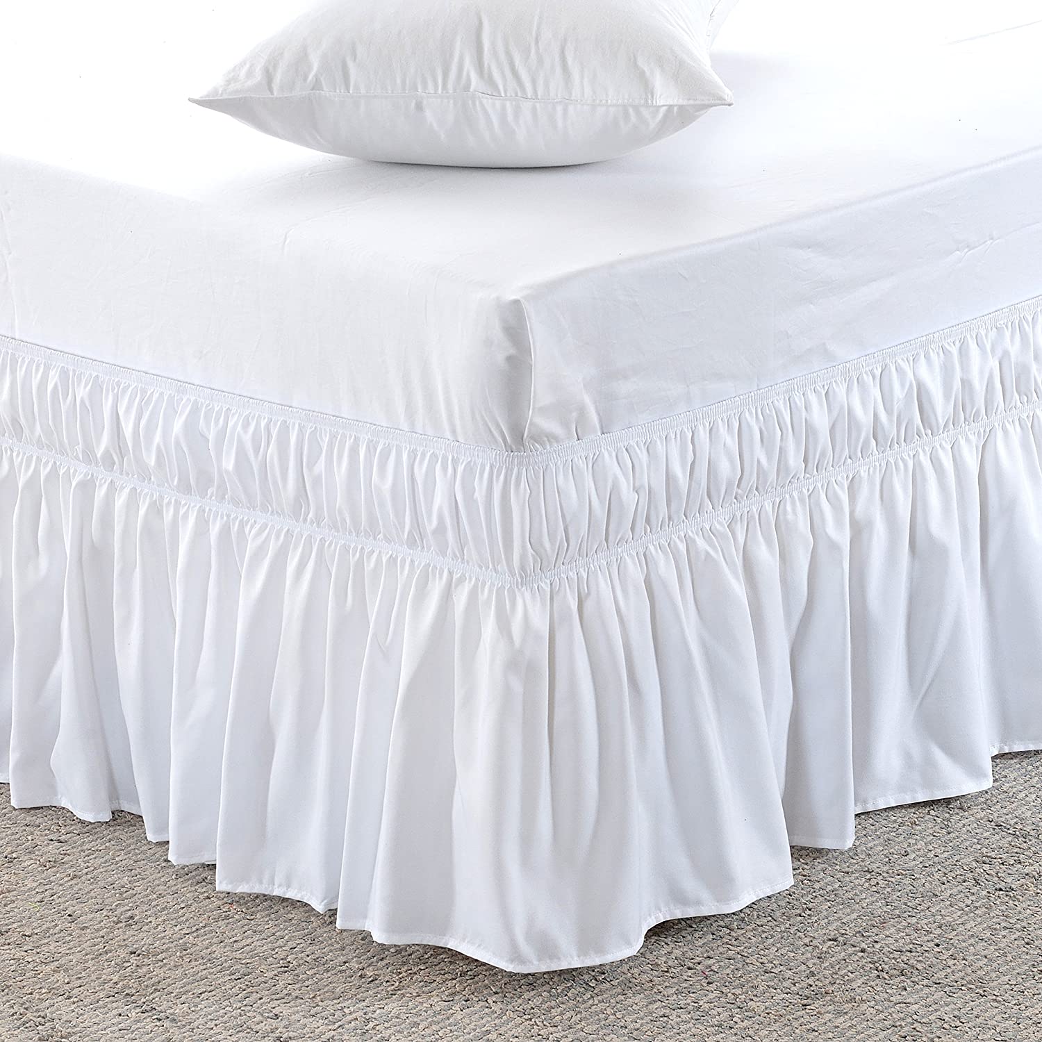 A bed skirt can cover a bed skirt shoe organizer quite easily.