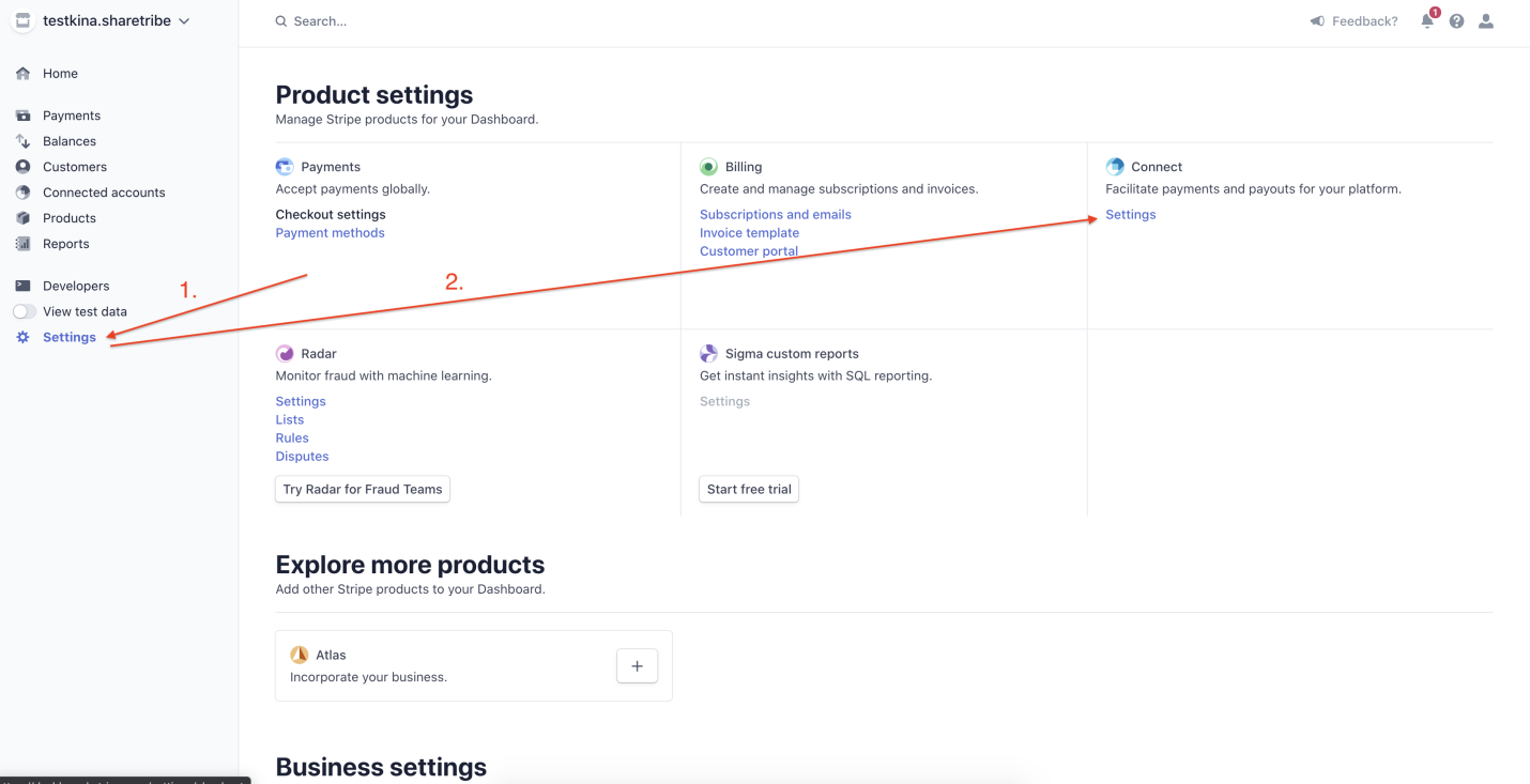 Stripe Dashboards: Connect Settings  - Transfer Data for Free from Stripe to your target destination  | Hevo Data