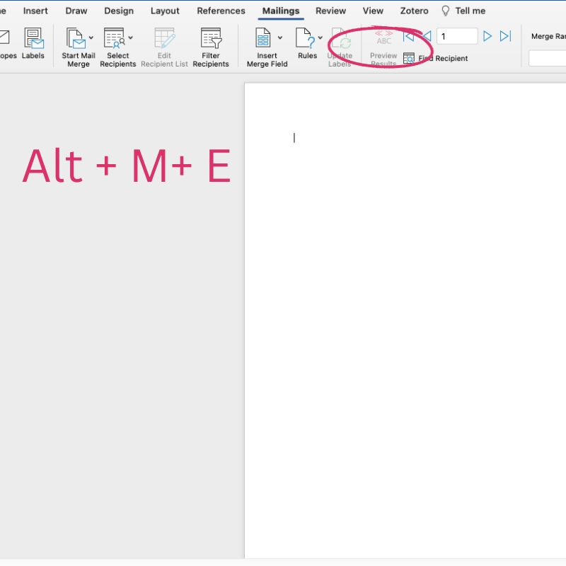Alt + M + E: This shortcut will toggle the 'Preview Results' option on and off