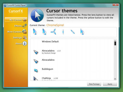 CursorFX cung cấp cho người dùng Windows XP và Windows Vista những hiệu ứng con trỏ chuột sinh động