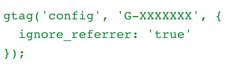 Google Tag ignore_referrer Example