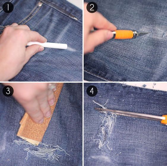 Как джинсы сделать рваными в домашних условиях пошагово