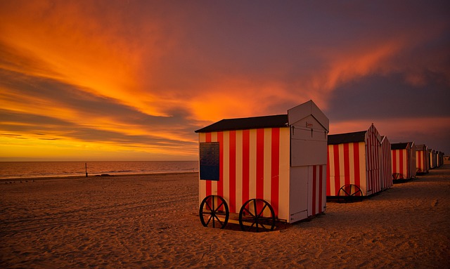 Beach houses sunset West Flanders Belgium Campspace