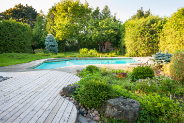 zen garden deck design for aging in place greenery and foliage with water feature