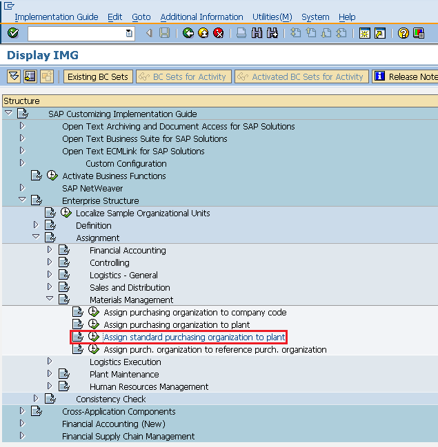 SAP Standard Purchasing Org