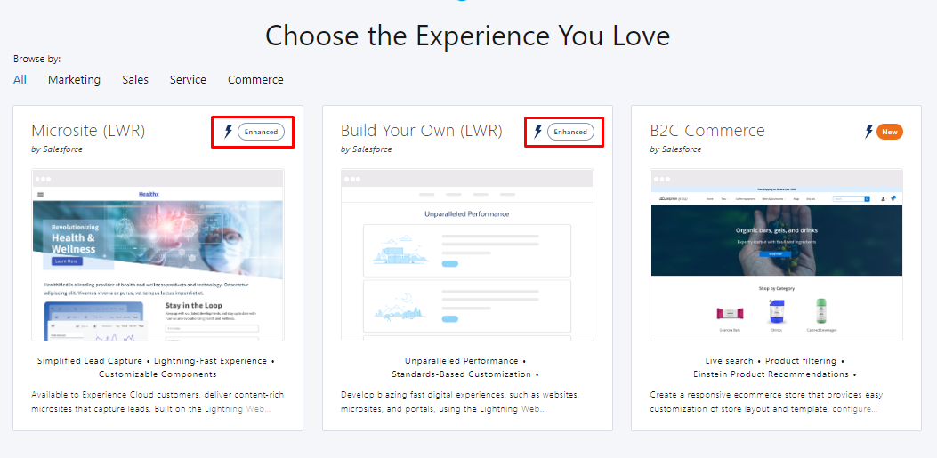 New enhanced templates for Experience Builder