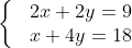 Exemplo de sistema linear para o método da substituição