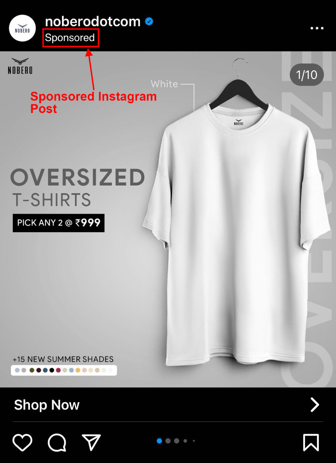 Sponsored post advertisement Instagram