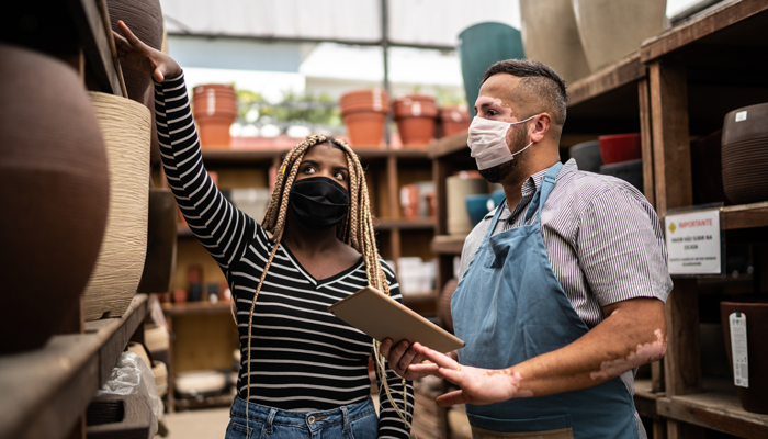 Shopping for Furniture in Masks