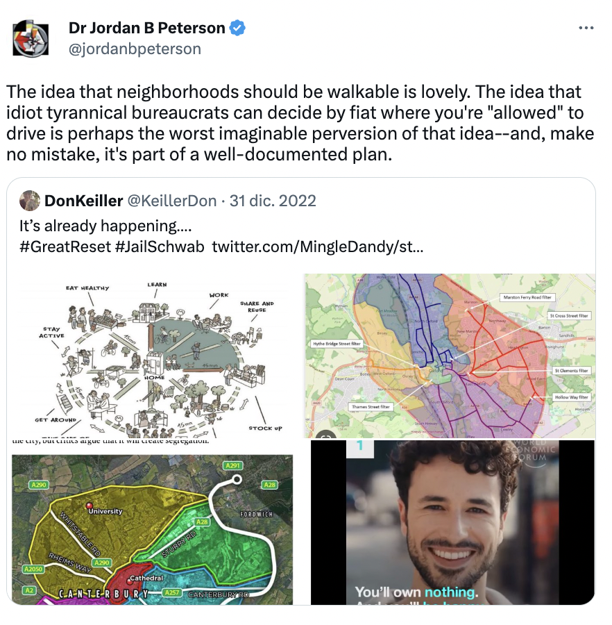 Dr Jordan B Peterson ciudades de 15 minutos