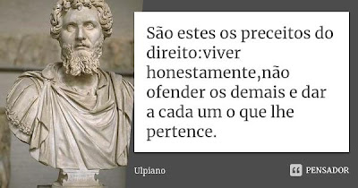 Frase de Ulpiano sobre honestidade - Prof. Heraldo Moreira