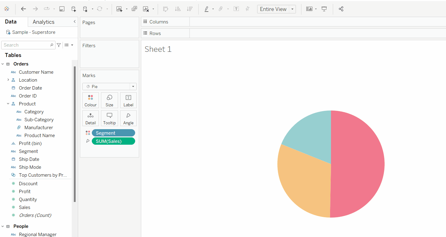 customise the annotation on a pie chart in Tableau