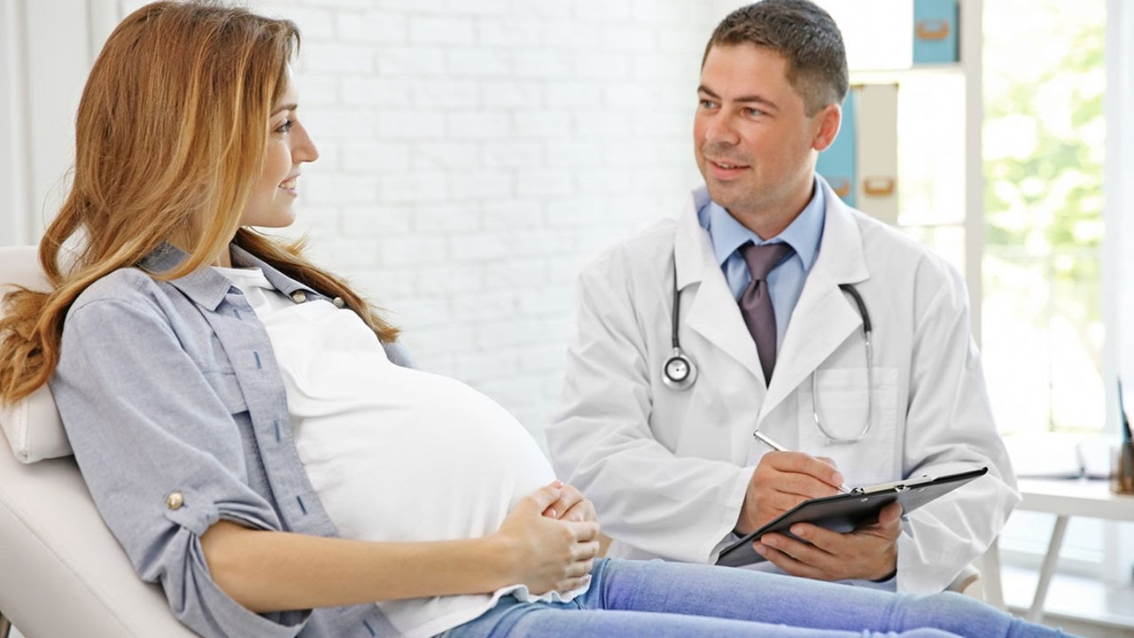 doctor consulting pregnant lady