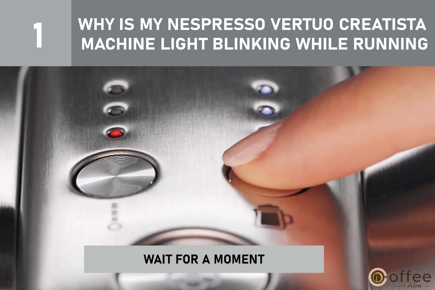The image shows steps to troubleshoot a blinking light on Nespresso Vertuo Creatista. Follow these steps for a quick fix.     