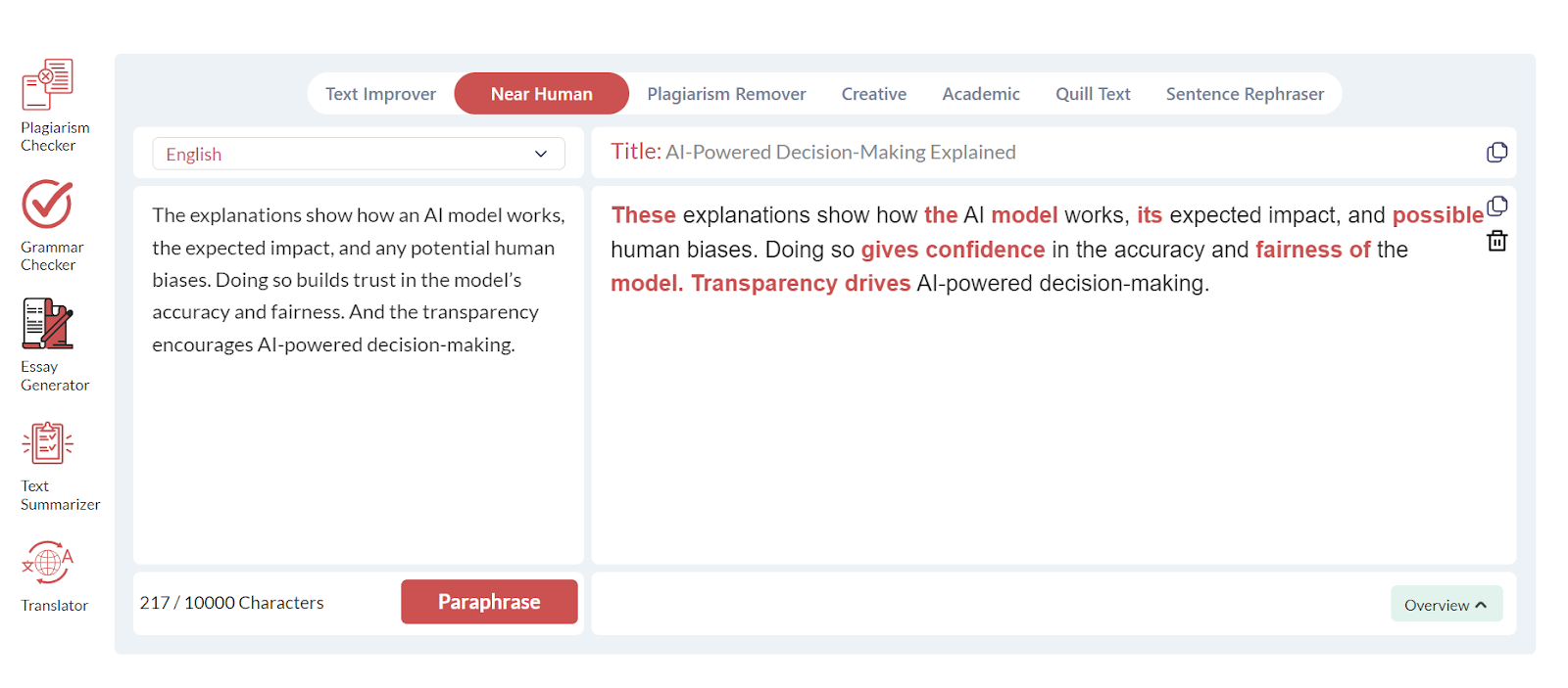 ai tools Paraphrasing