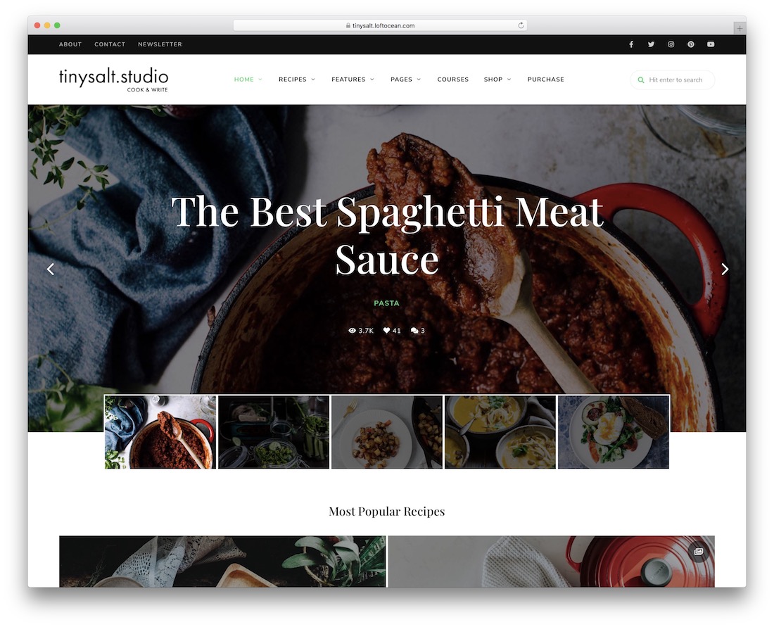 tema de wordpress receta tinysalt