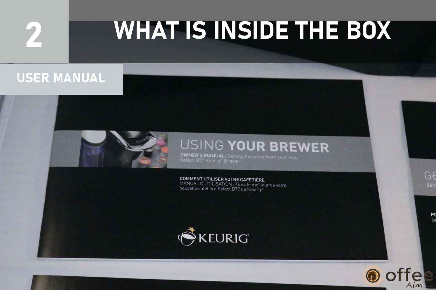 The Keurig B-77 comes with a detailed user manual, offering comprehensive operating instructions for effective use, ensuring accurate guidance throughout your coffee-making journey.