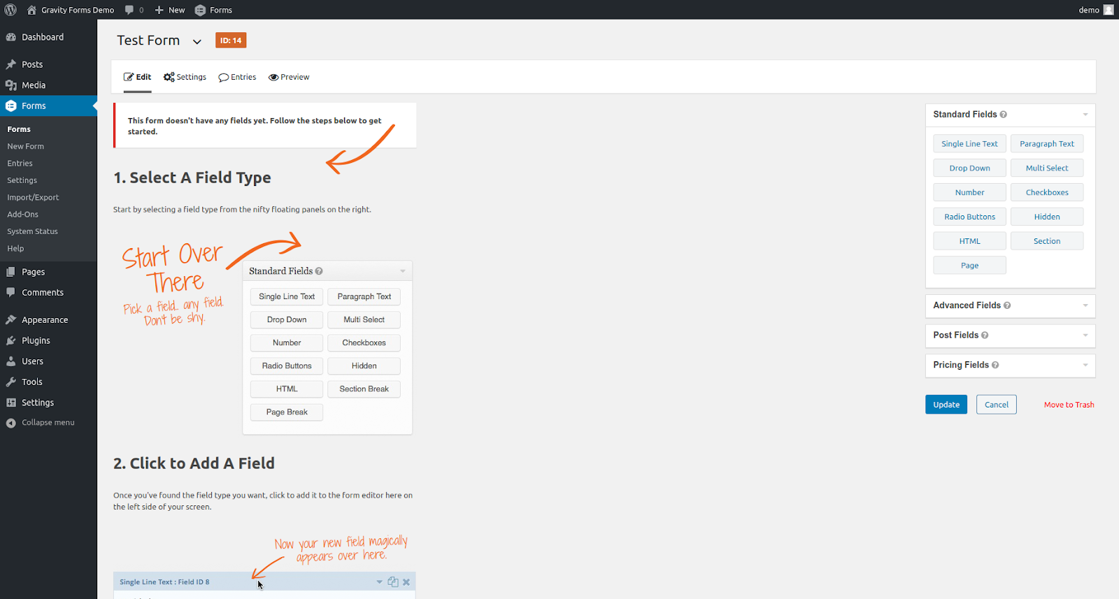 gravity forms wordpress form plugin features