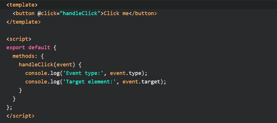 Vue Event Object