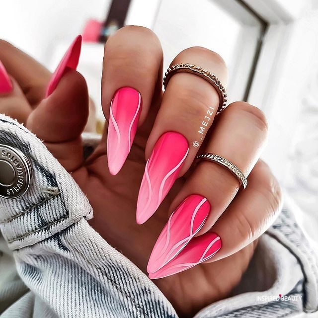 Pink and White Nail Design