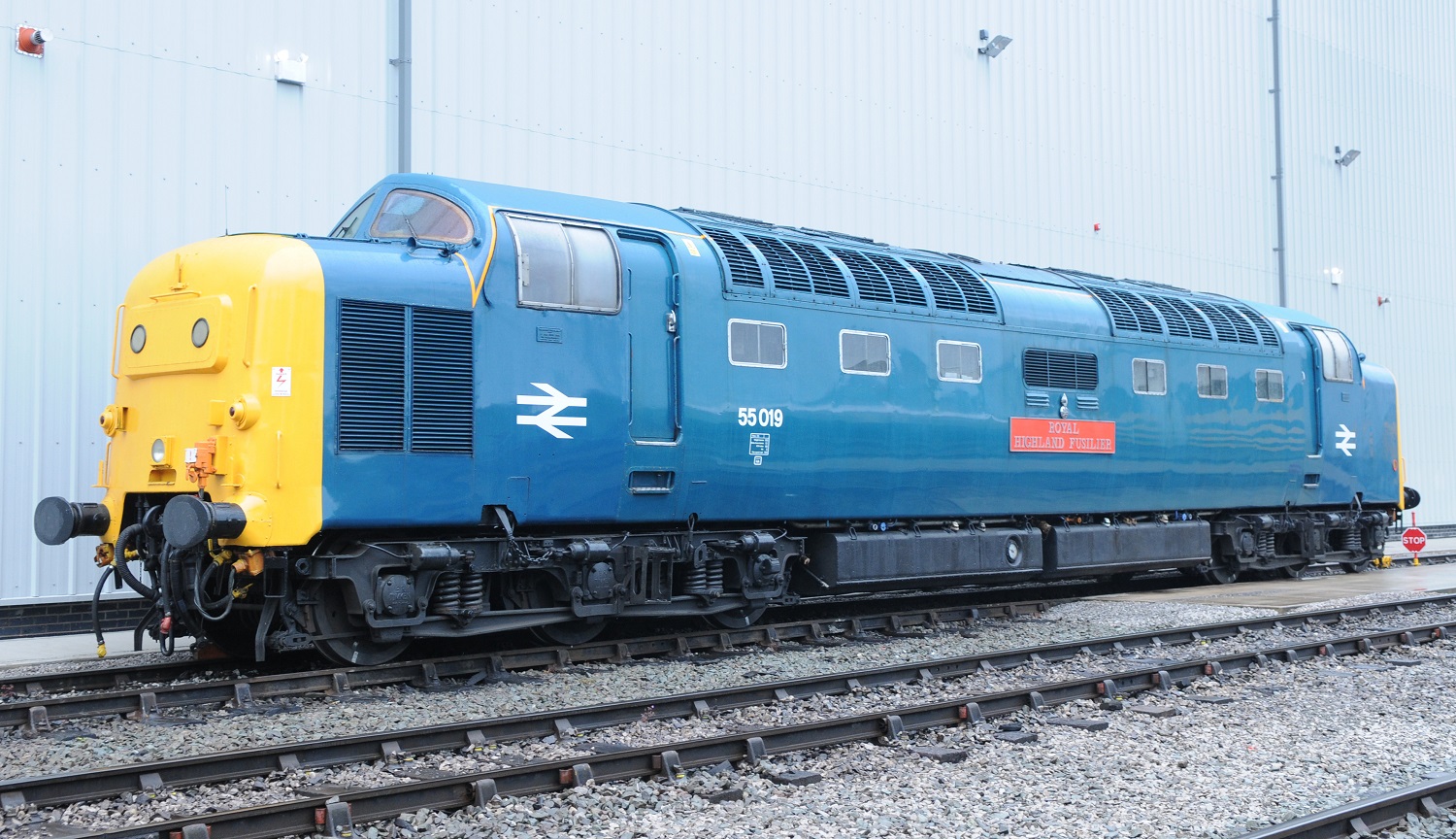Class 55 Deltic 55019 'Royal Highland Fusilier' as preserved by the Deltic Preservation Society