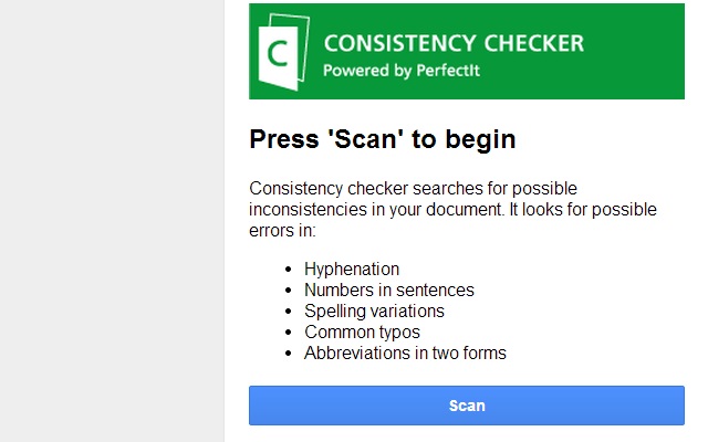 Screenshot of Consistency Checker