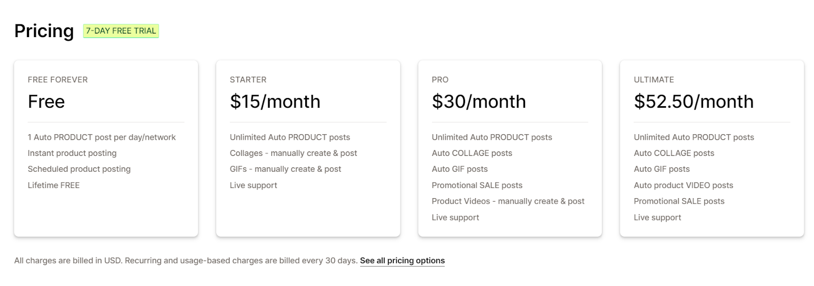 outfy - shopify app pricing