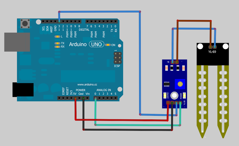 Image result for moisture sensor connection with arduino circuit diagram