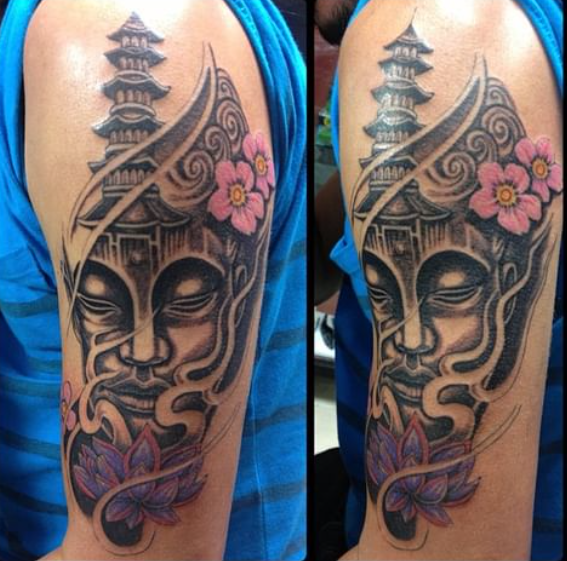 Buddha Tattoo On Sleeve