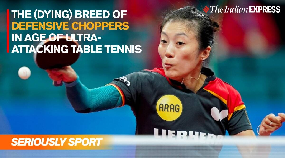 Breed of defensive choppers in the age of ultra-attacking table tennis. Switching to the pimpled rubber during rallies allows Manika Batra