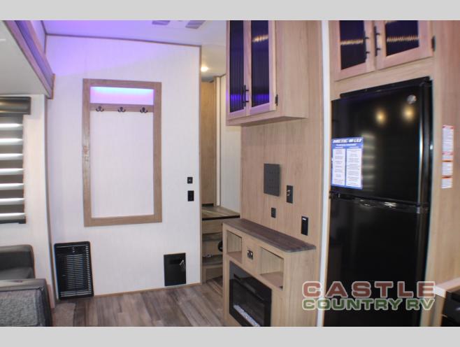 Entertainment center in an RV from Castle Country RV