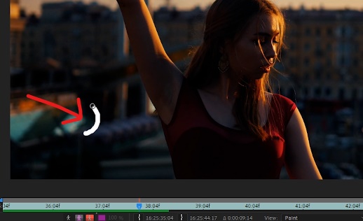 Illustration added to left side of frame on blithe footage 