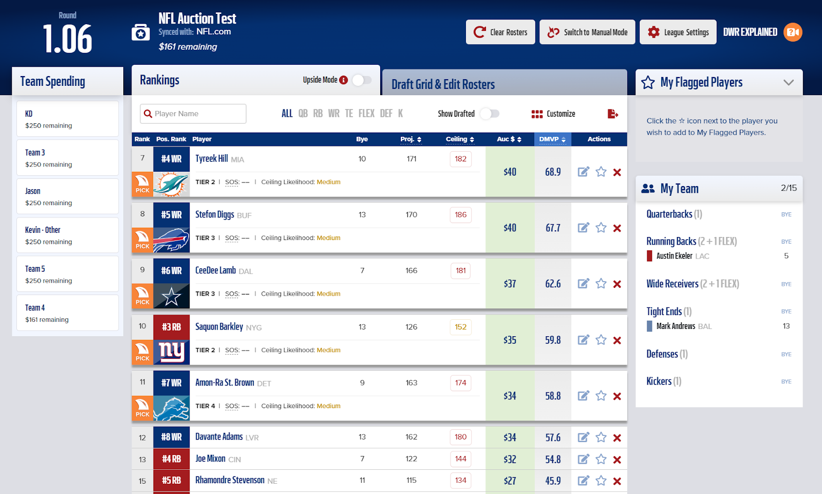 Draft War Room - Auction Leagues