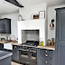 Blue Grey Kitchen White Cabinets