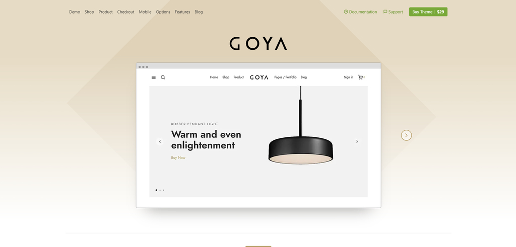 Goya, un thème WooCommerce WordPress