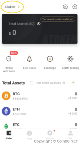tạo ví atoken wallet
