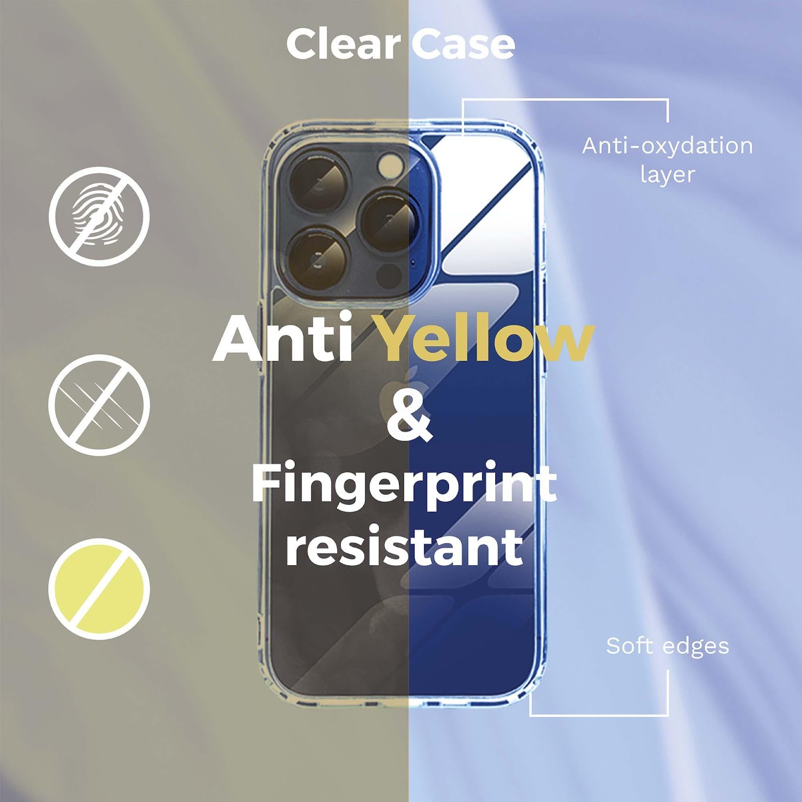 Anti yellow & Fingerprint resistant iPhone clear case