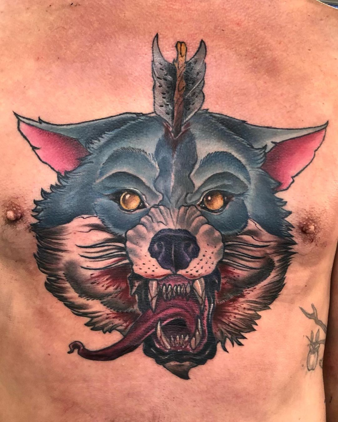 Arrow And Wolf Tattoo