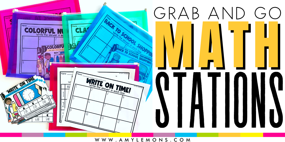 printable math stations that can be used to prepare for a sub