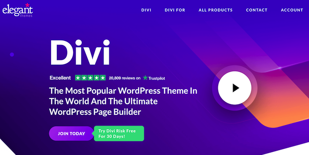 Divi home page